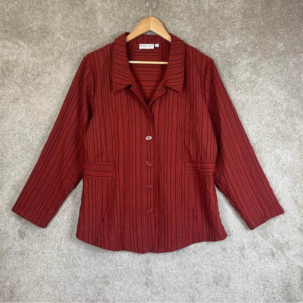 Habitat Red Striped Button Down Shirt